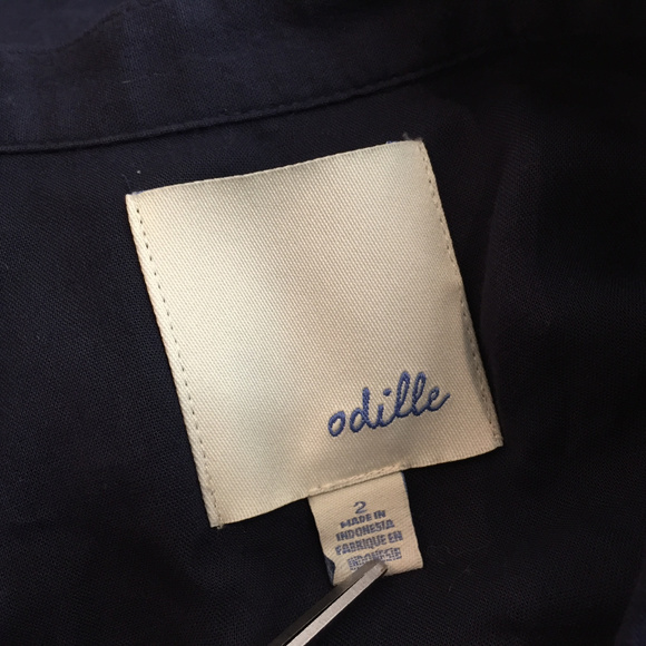 Odille Anthropologie XS 2 Navy Blue A Line dress - Picture 5 of 6